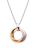 Kit Heath bevel trilogy pendant necklace mixed metals, imported from the UK