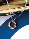Kit Heath bevel trilogy pendant necklace mixed metals, imported from the UK