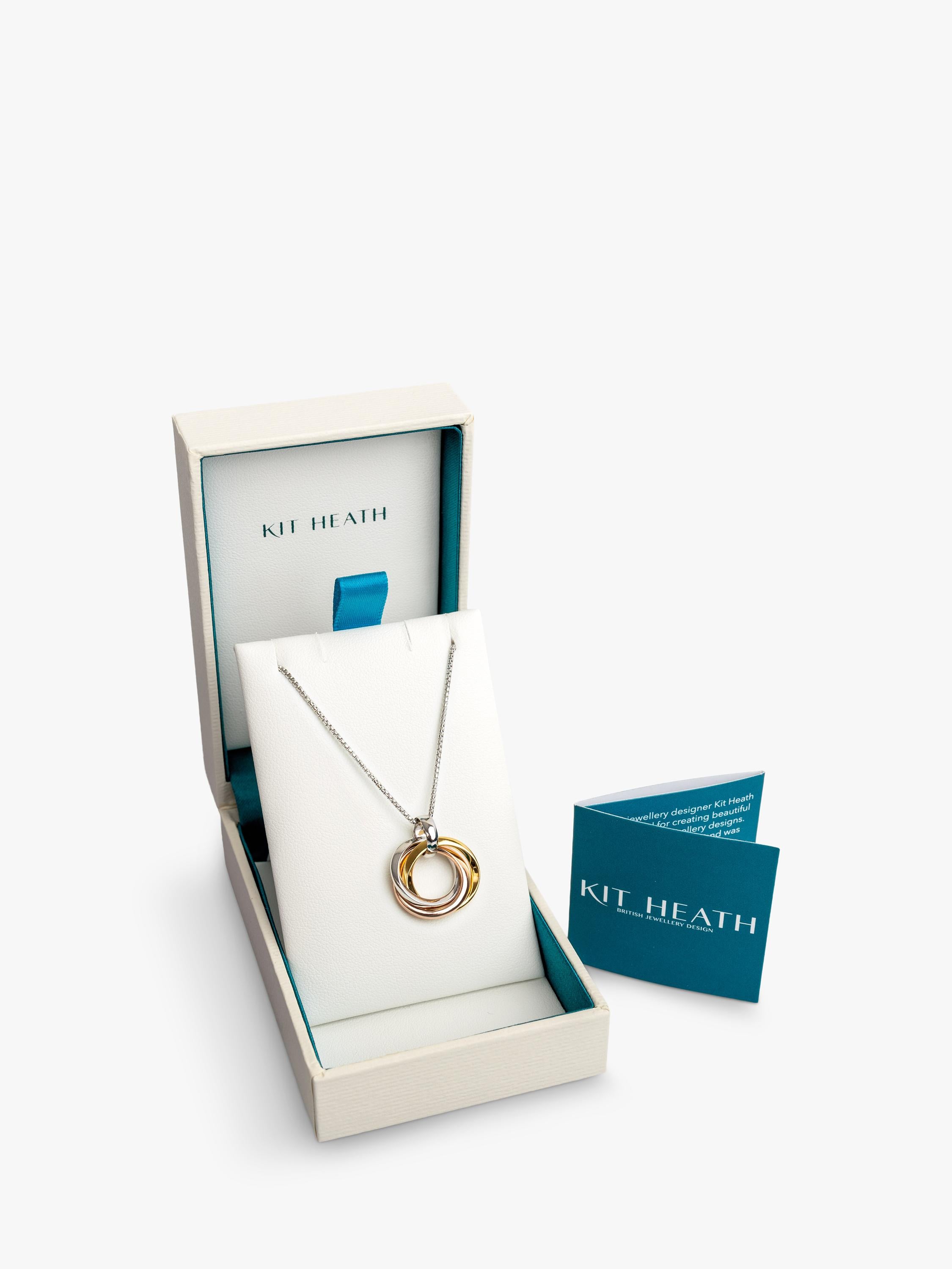 Kit Heath bevel trilogy pendant necklace mixed metals, imported from the UK