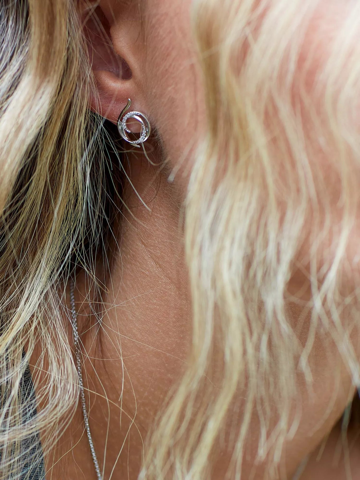Kit Heath Helix cubic zirconia stud earrings (British brand)