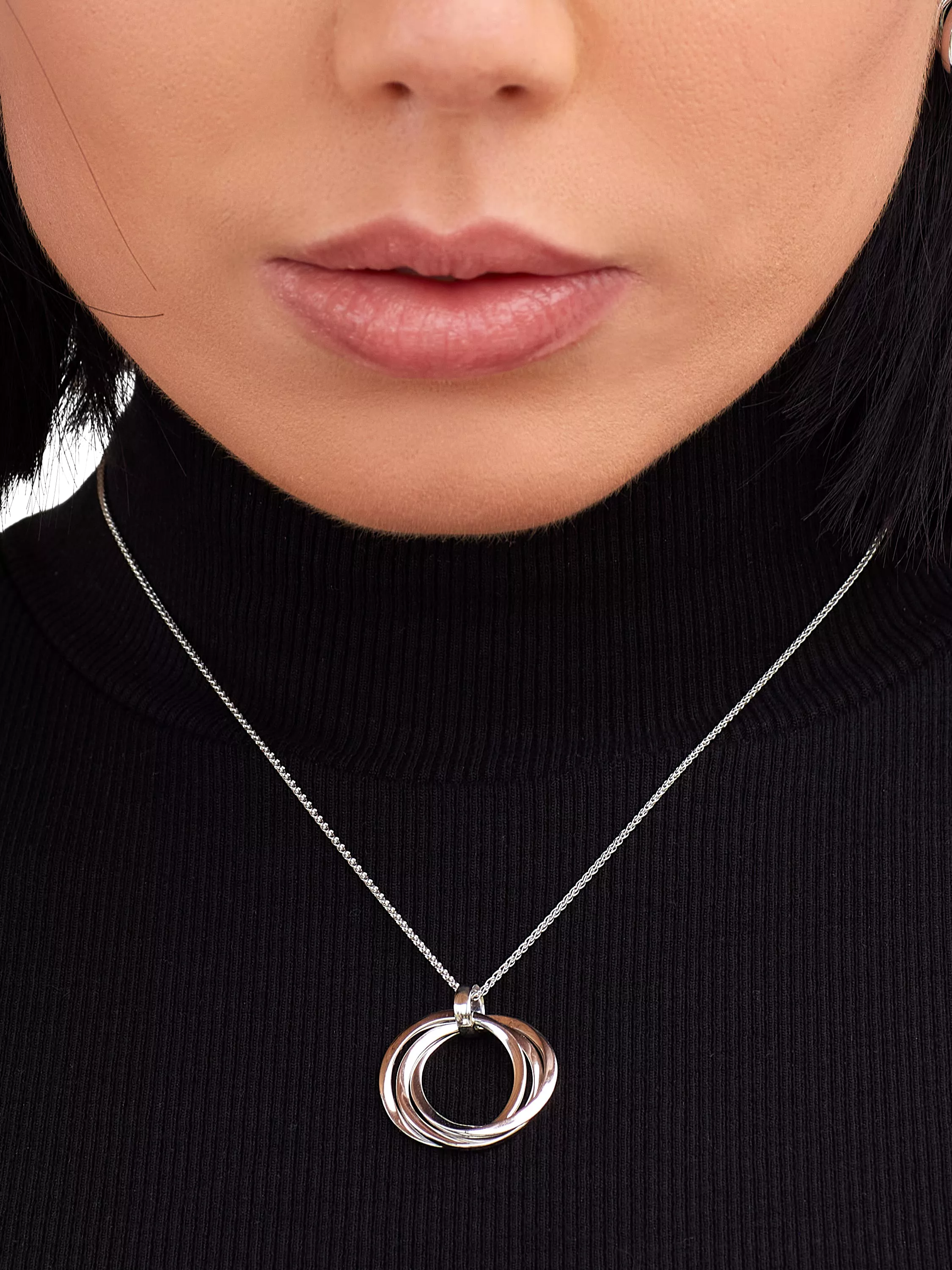 Kit Heath Bevel Trilogy silver pendant necklace 66cm, imported from the UK