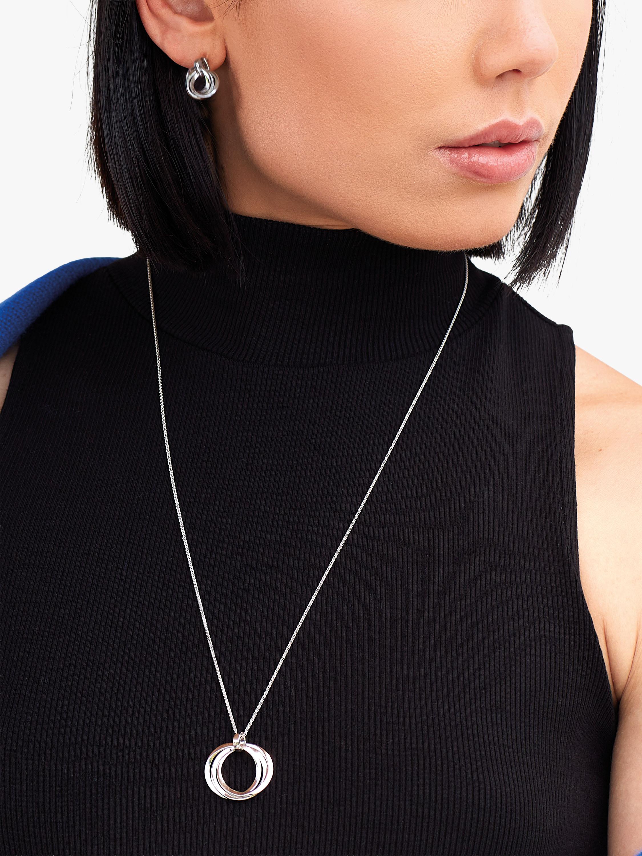 Kit Heath Bevel Trilogy silver pendant necklace 66cm, imported from the UK