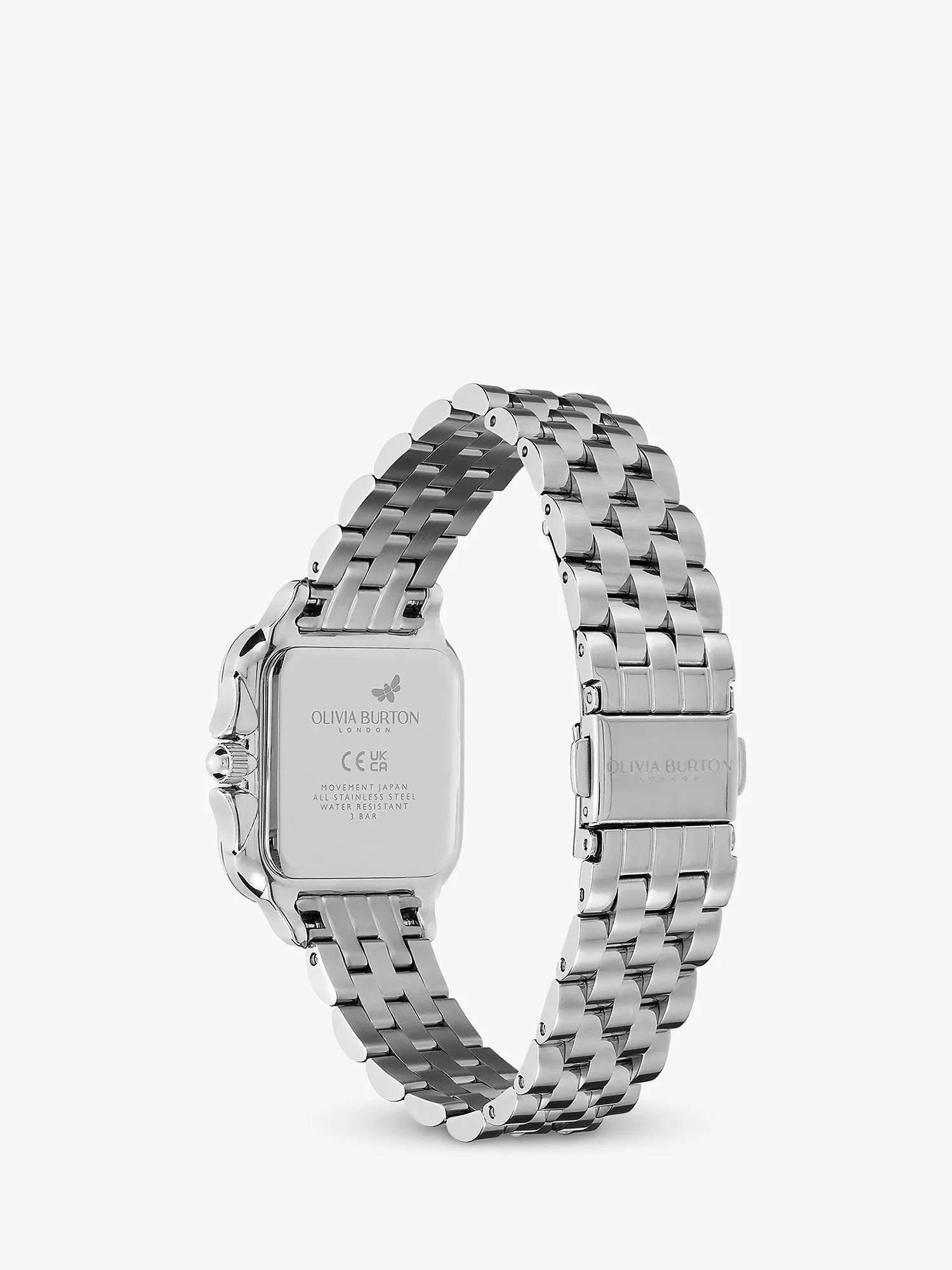 Olivia Burton Grosvenor Square watch with sunray dial and crystal bracelet strap (British brand)