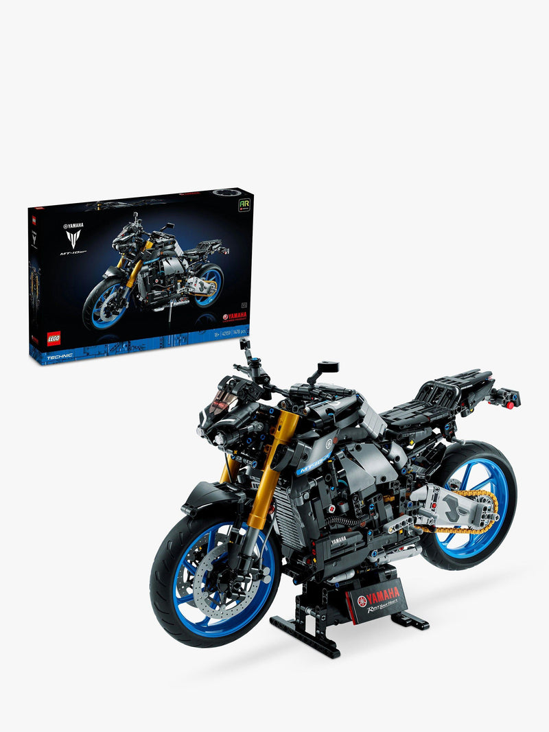 Motorcycle Building Kit with 1478 Pieces and Display Stand