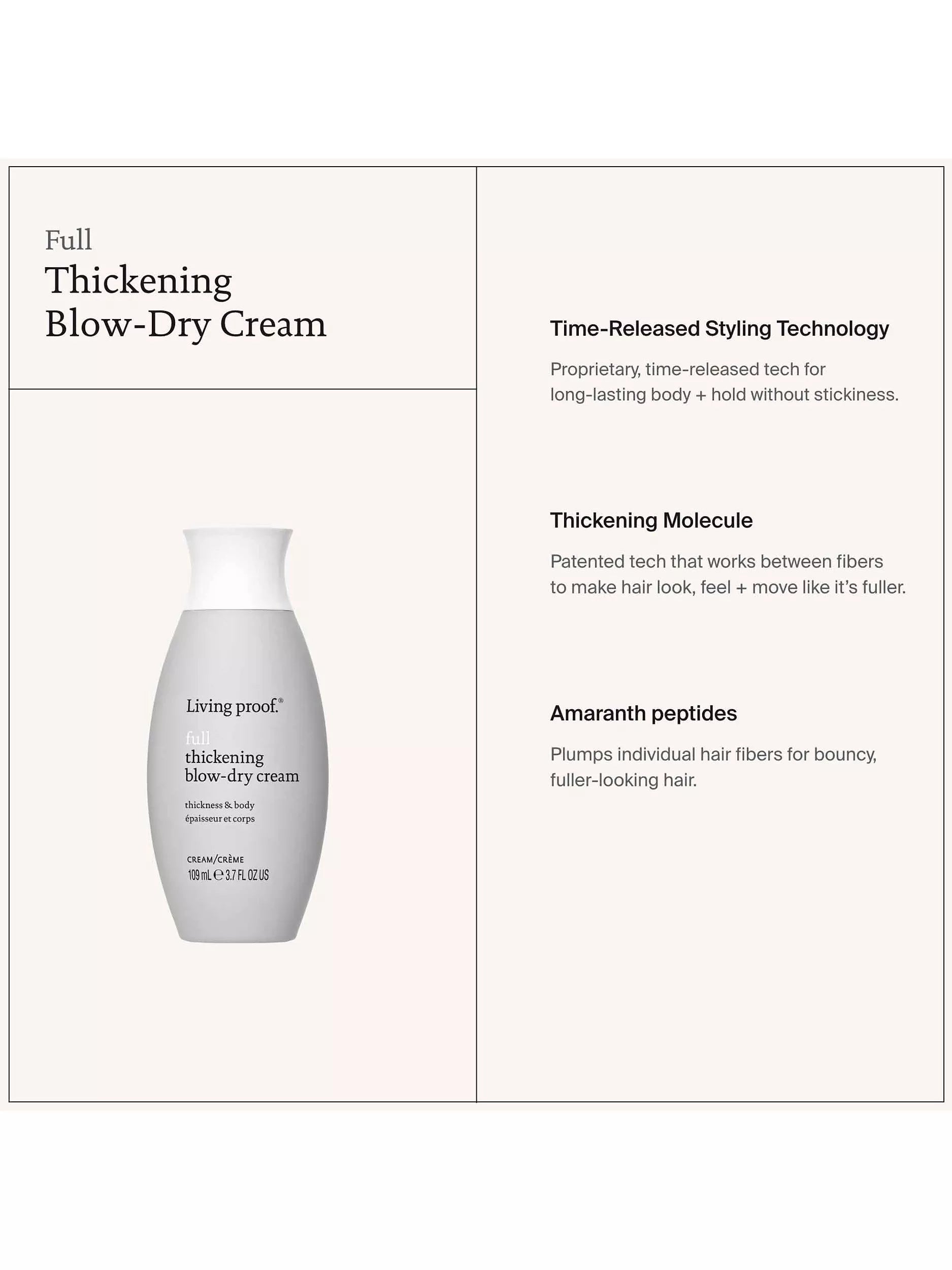 Living Proof Thickening Blow-Dry Styling Cream 109ml, UK version