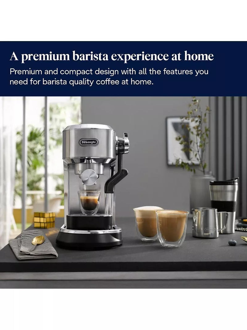 De'Longhi Dedica Maestro Plus silver coffee machine - British product