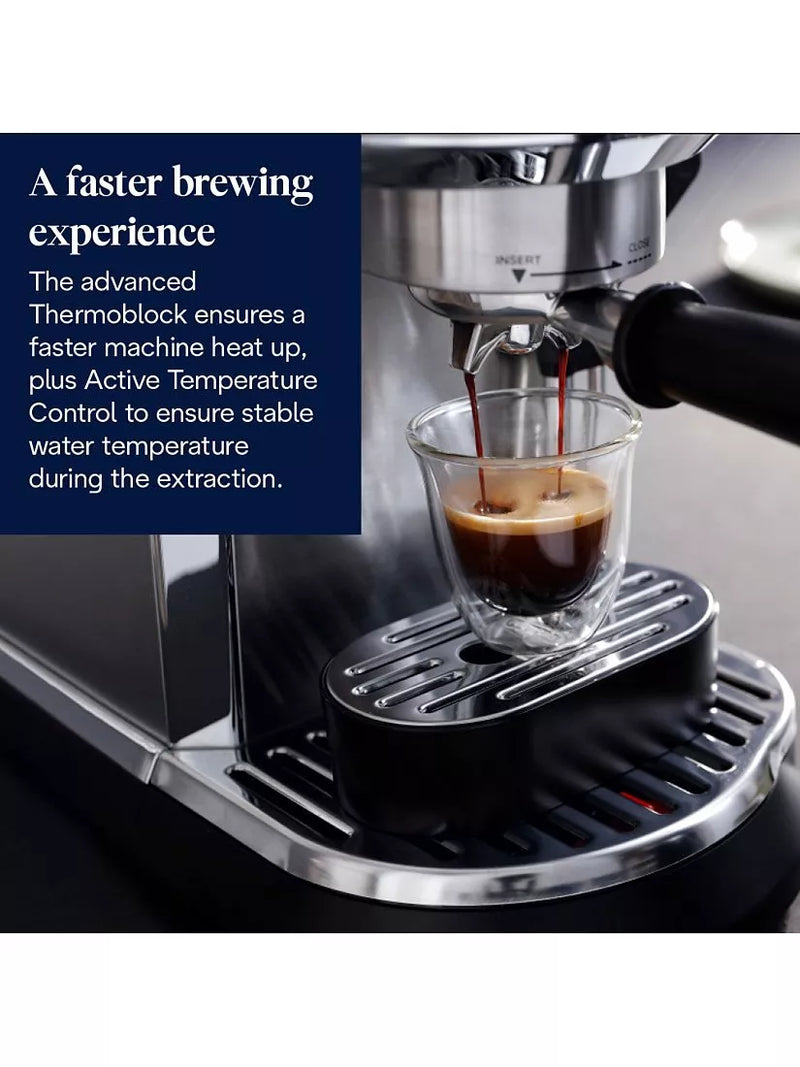 De'Longhi Dedica Maestro Plus silver coffee machine - British product