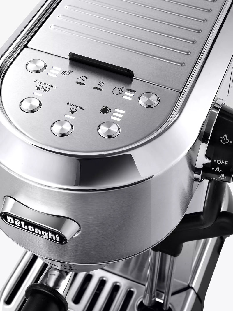 De'Longhi Dedica Maestro Plus silver coffee machine - British product