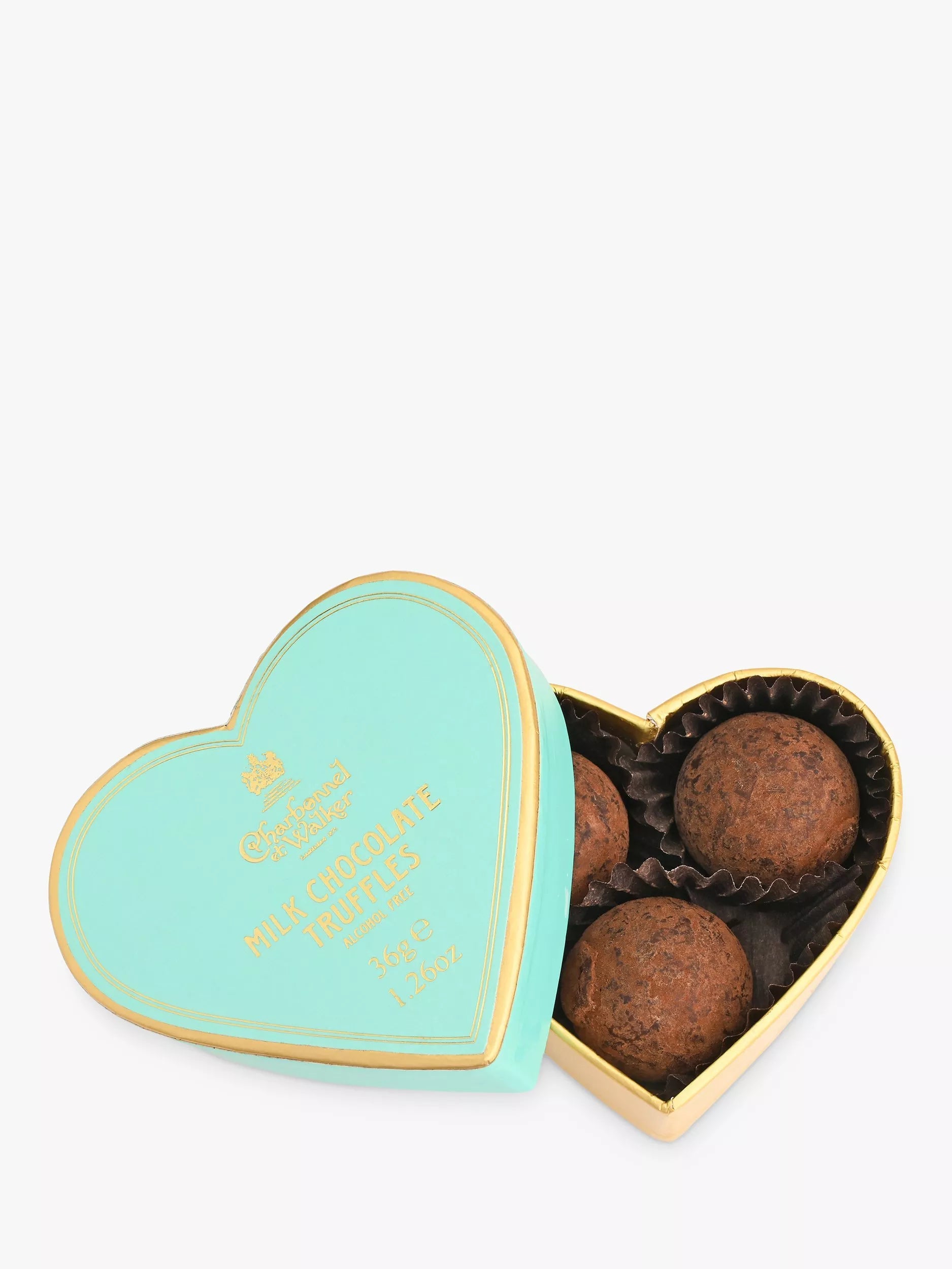 Charbonnel et Walker Mini Blue Heart milk chocolate truffles 34g - British product