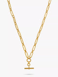 Orelia gold linear link T-bar necklace 45cm, imported from the UK