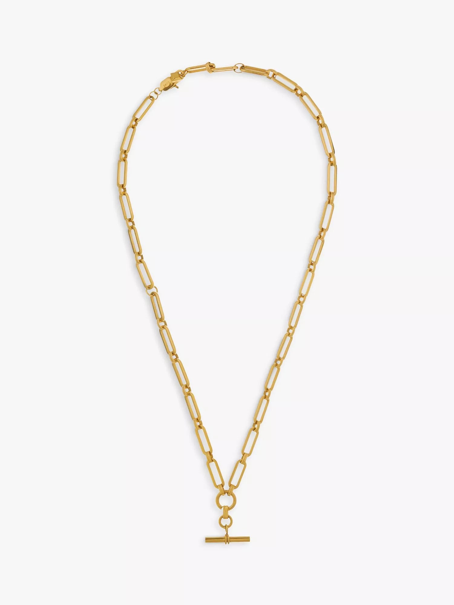Orelia gold linear link T-bar necklace 45cm, imported from the UK