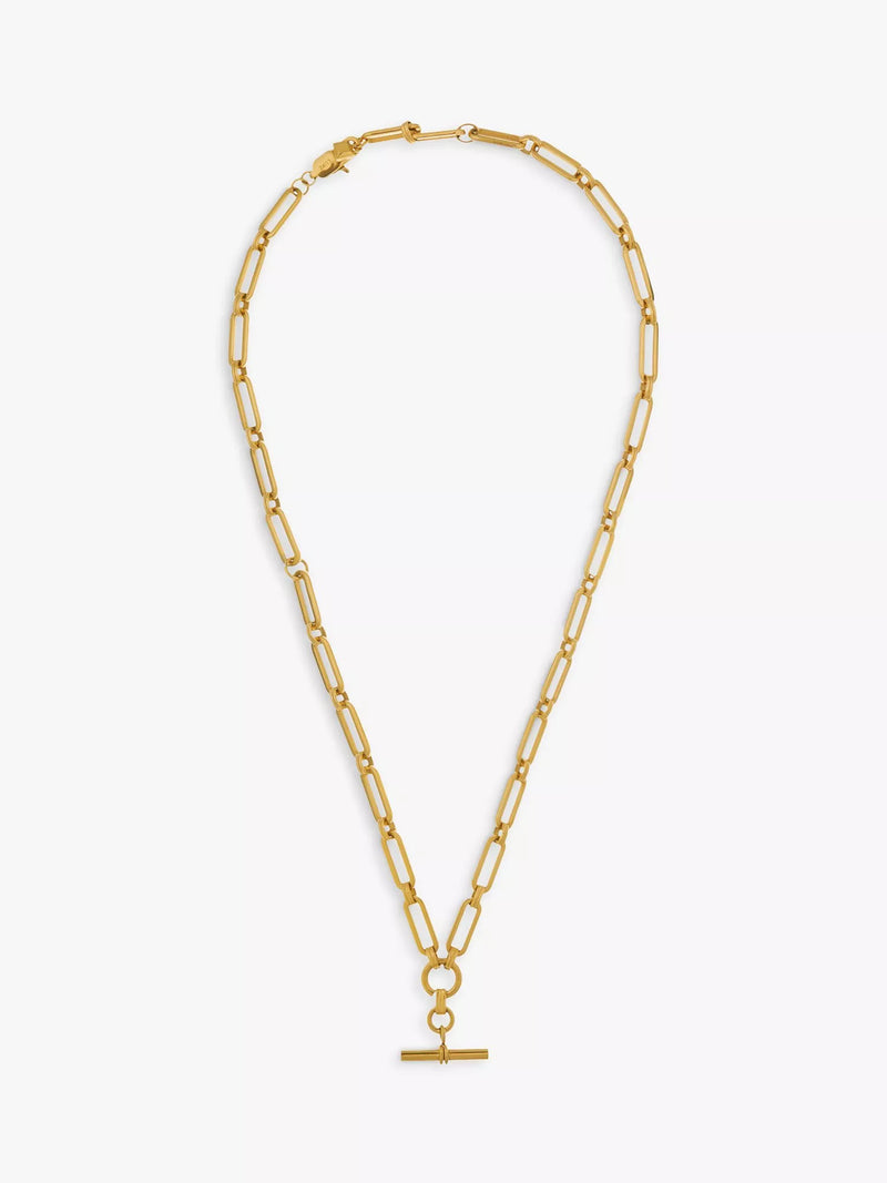 Orelia gold linear link T-bar necklace 45cm, imported from the UK