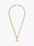 Orelia gold linear link T-bar necklace 45cm, imported from the UK