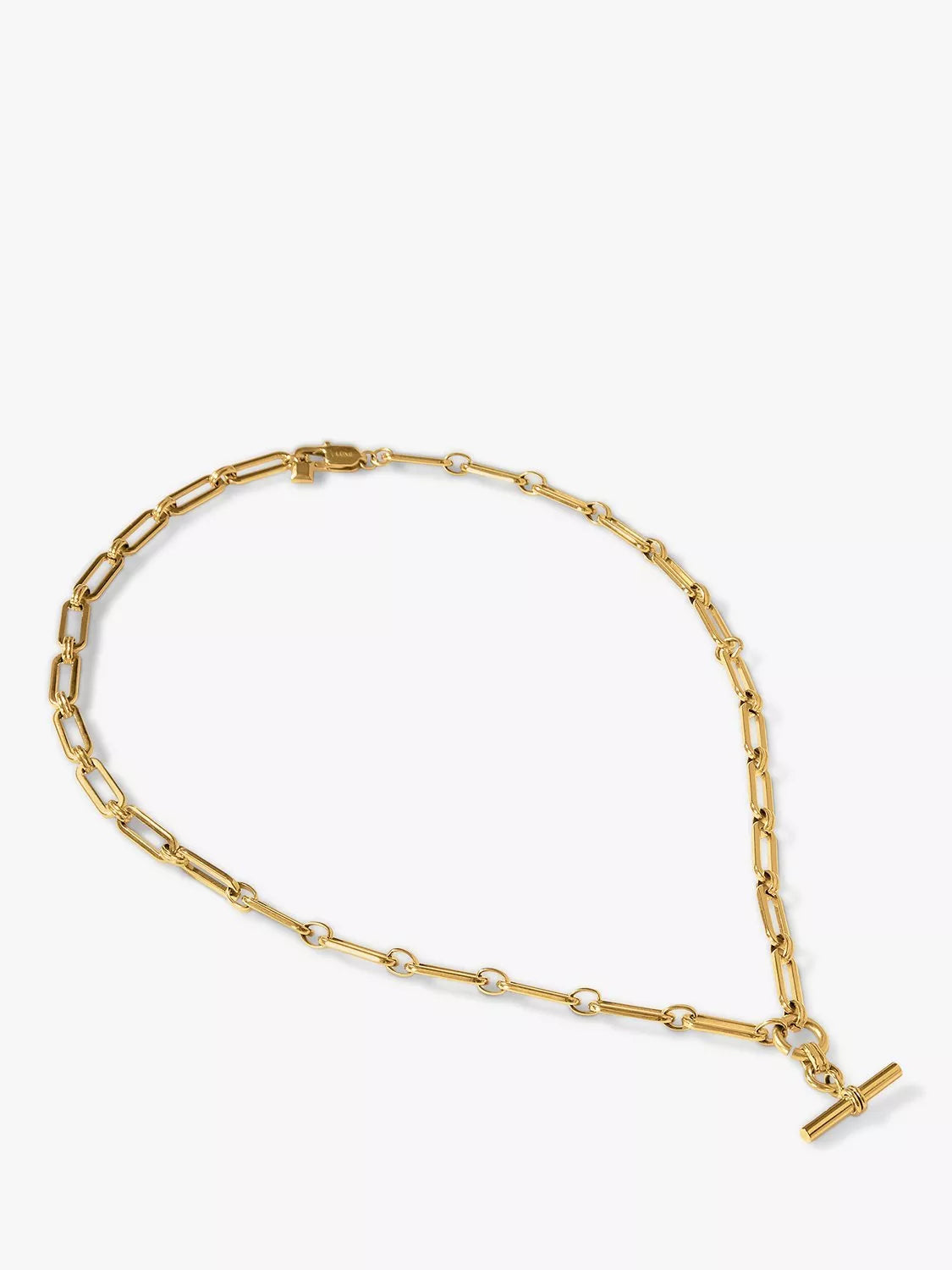 Orelia gold linear link T-bar necklace 45cm, imported from the UK