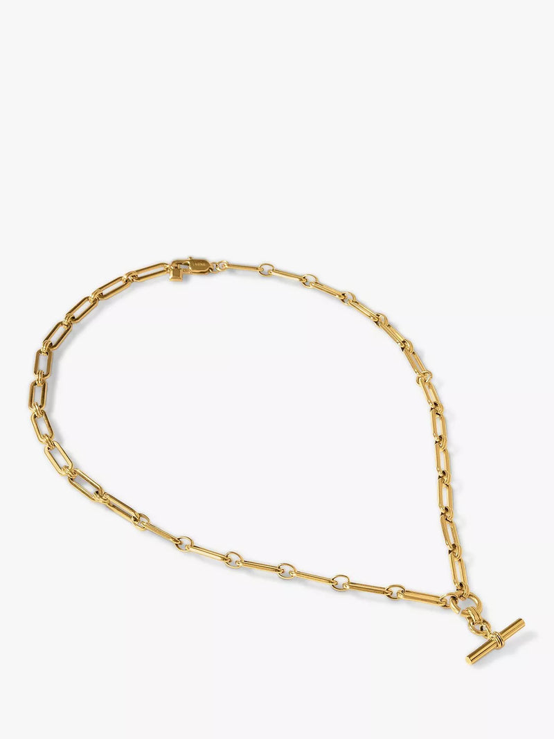 Orelia gold linear link T-bar necklace 45cm, imported from the UK