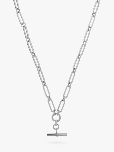 John Lewis Orelia Luxe Linear Link Necklace, Silver, 45cm- Buy online at McGrocer