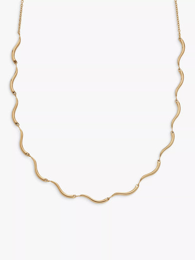 John Lewis Skagen Wave Chain Necklace Gold 40cm- Buy online at McGrocer