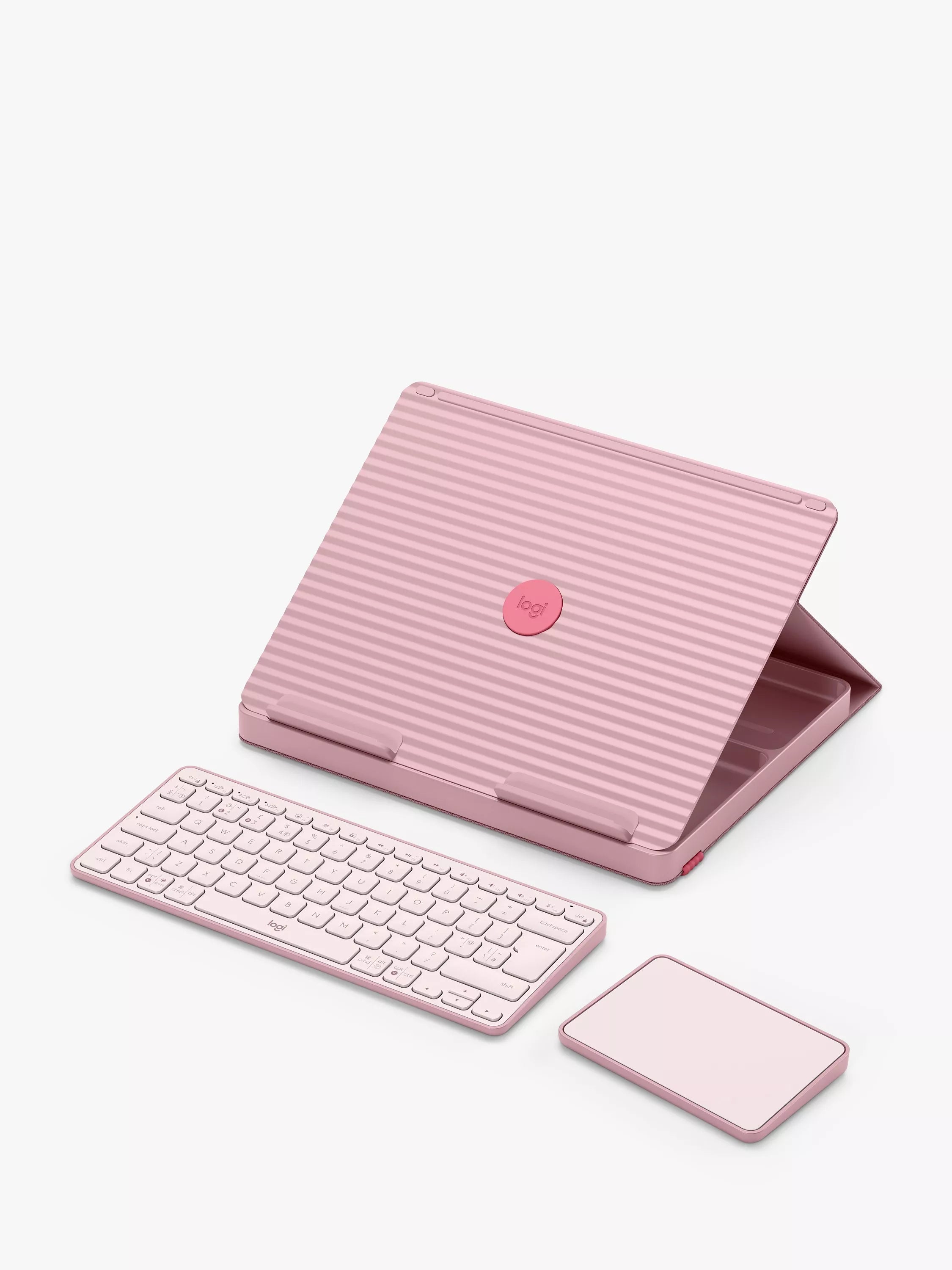 Logitech trådløst tastatur og pekeplate pop-up skrivebordssett, britisk versjon