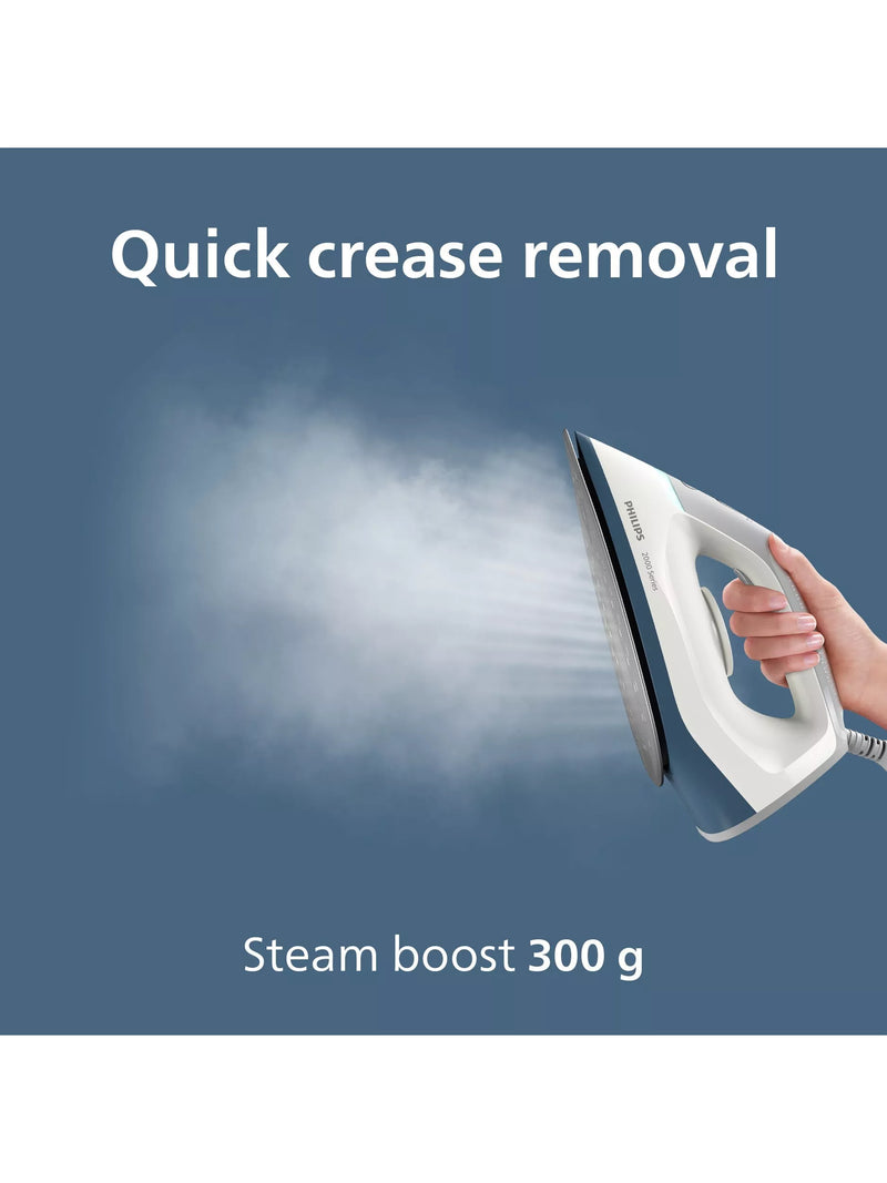 Philips 2000 Series steam generator iron white/blue - British product