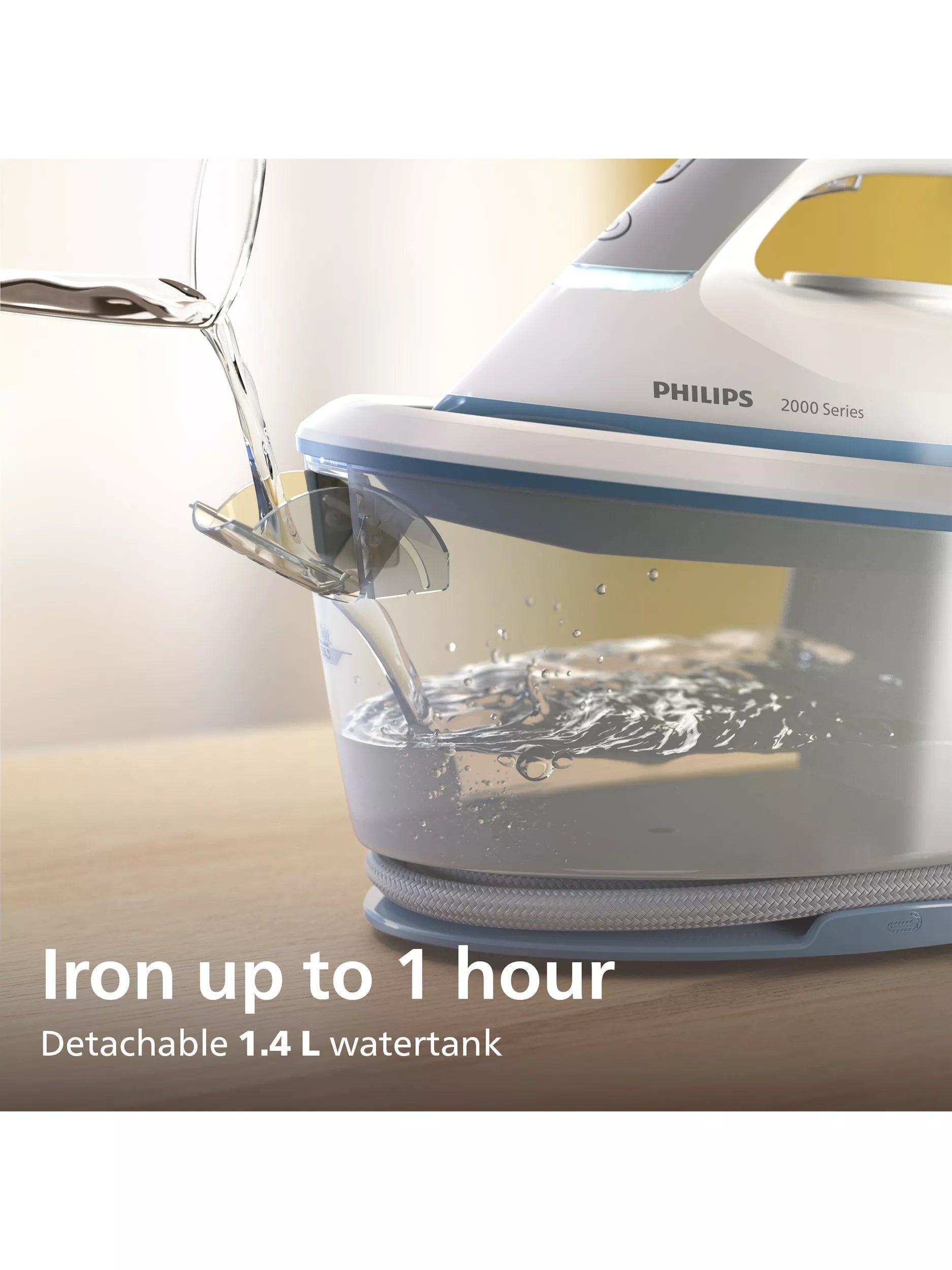 Philips 2000 Series steam generator iron white/blue - British product
