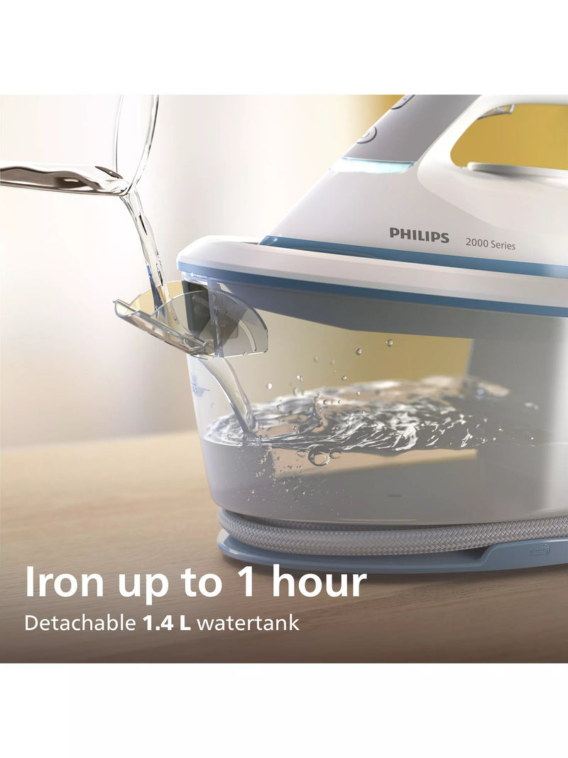 Philips 2000 Series steam generator iron white/blue - British product