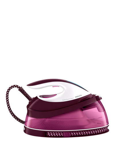 John Lewis Philips PerfectCare Compact SteamGlide Steam Generator Iron, Rose- Buy online at McGrocer
