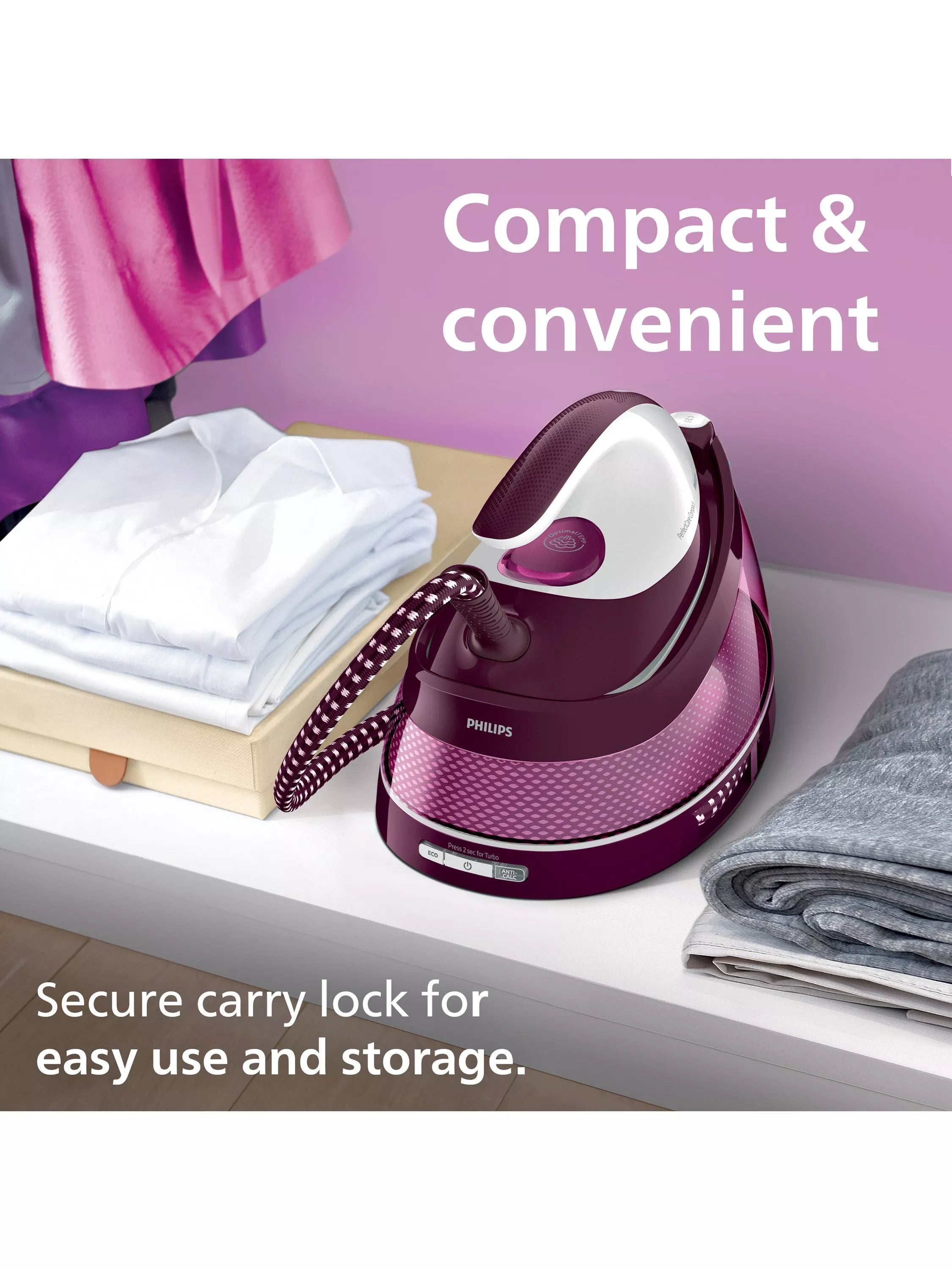 Philips PerfectCare compact steam generator iron rose, imported from the UK