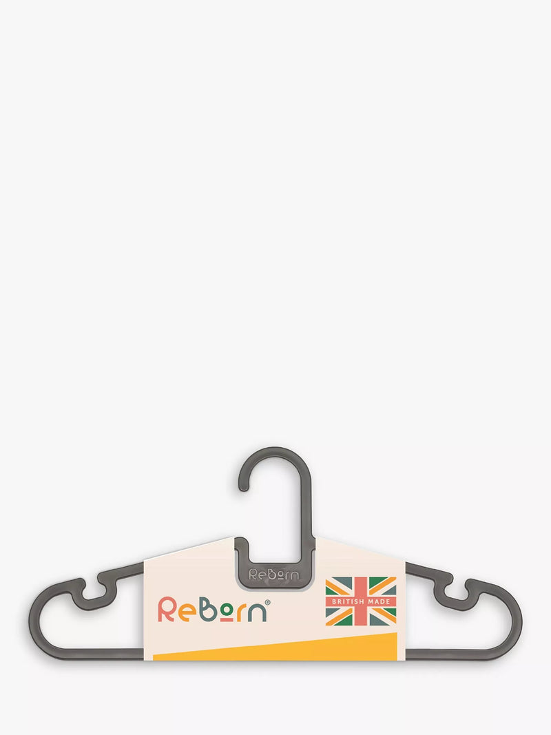 ReBorn recycled plastic clothes hangers pack of 5 grey, imported from the UK