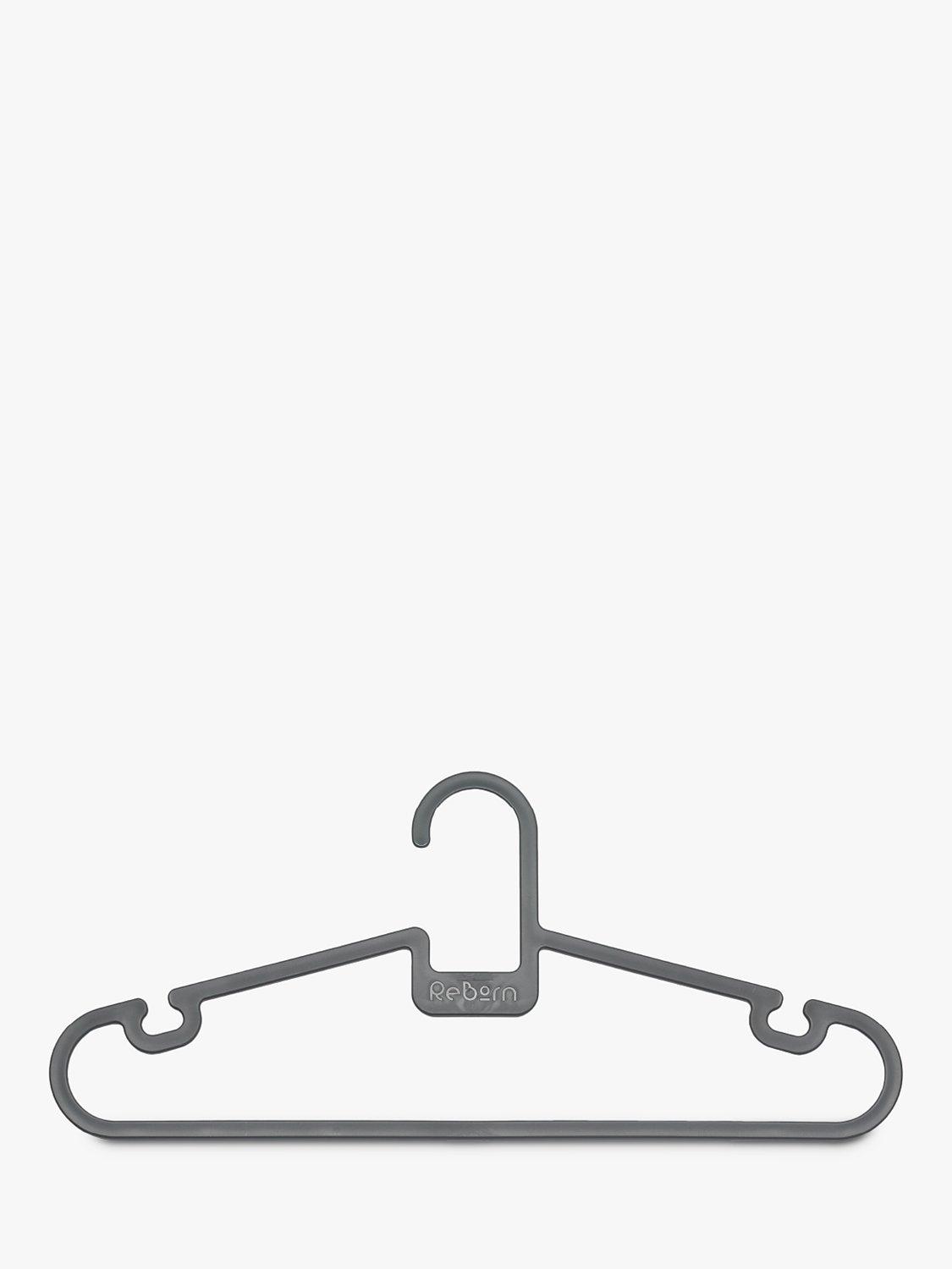 ReBorn recycled plastic clothes hangers pack of 5 grey, imported from the UK