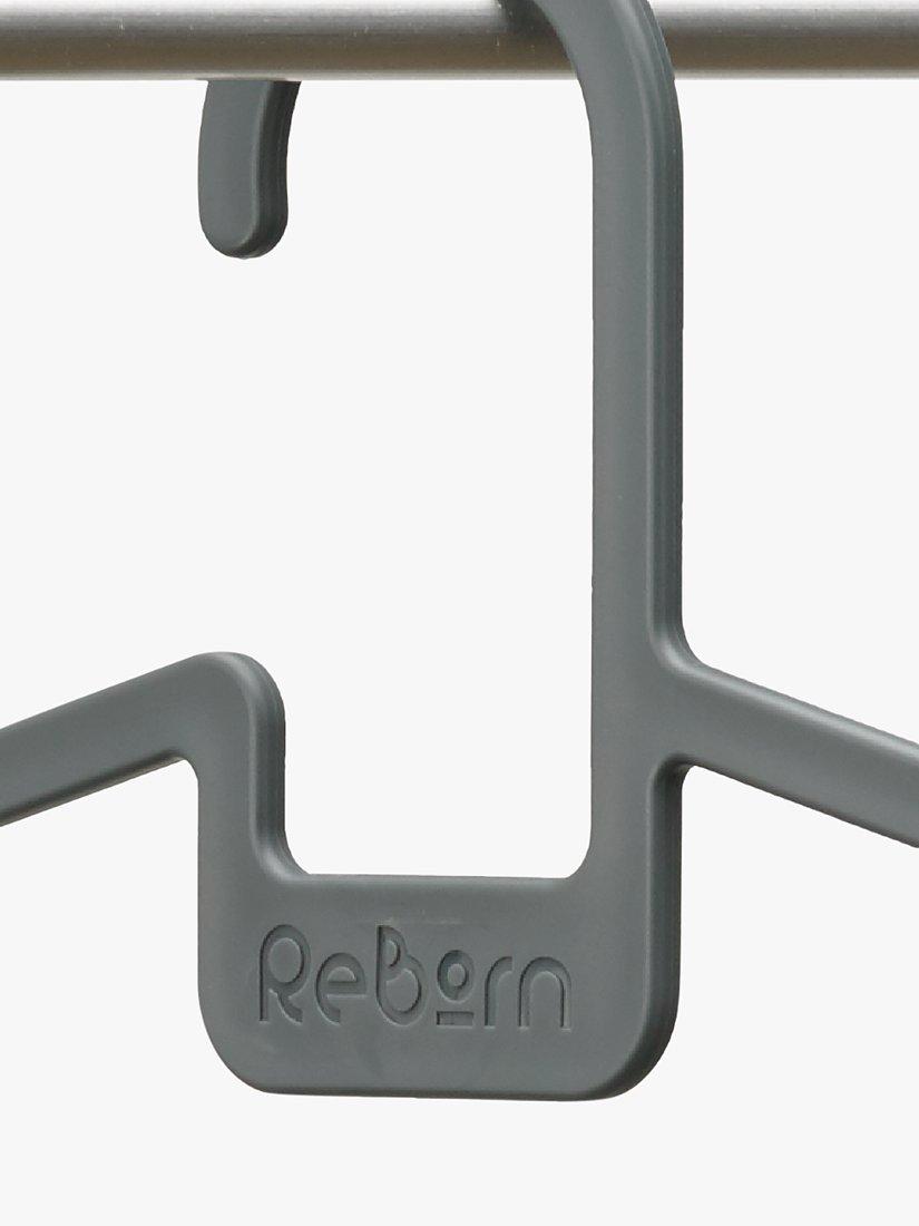 ReBorn recycled plastic clothes hangers pack of 5 grey, imported from the UK