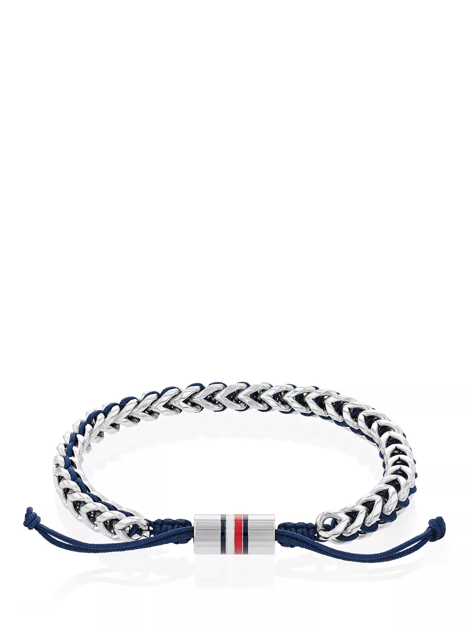 Tommy Hilfiger men's braided bracelet silver blue, imported from the UK