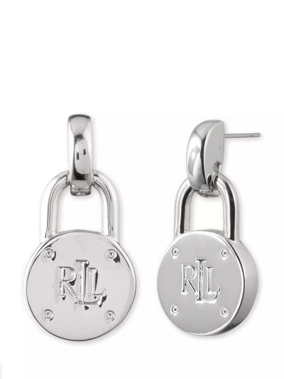 John Lewis Ralph Lauren Sterling Silver Padlock Drop Earrings- Buy online at McGrocer