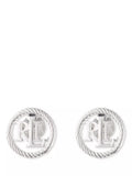 Ralph Lauren sterling silver monogram stud earrings 0.9cm, UK version