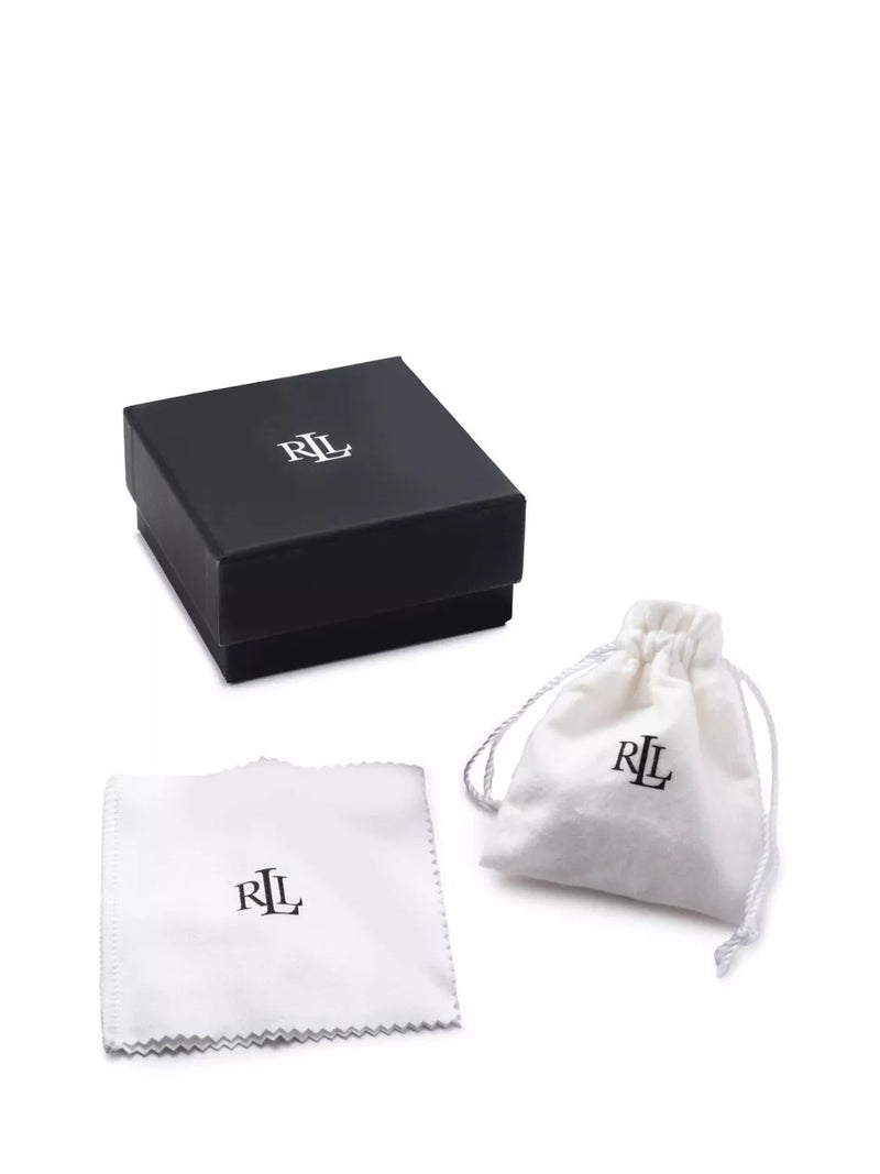 Ralph Lauren sterling silver monogram stud earrings 0.9cm, UK version