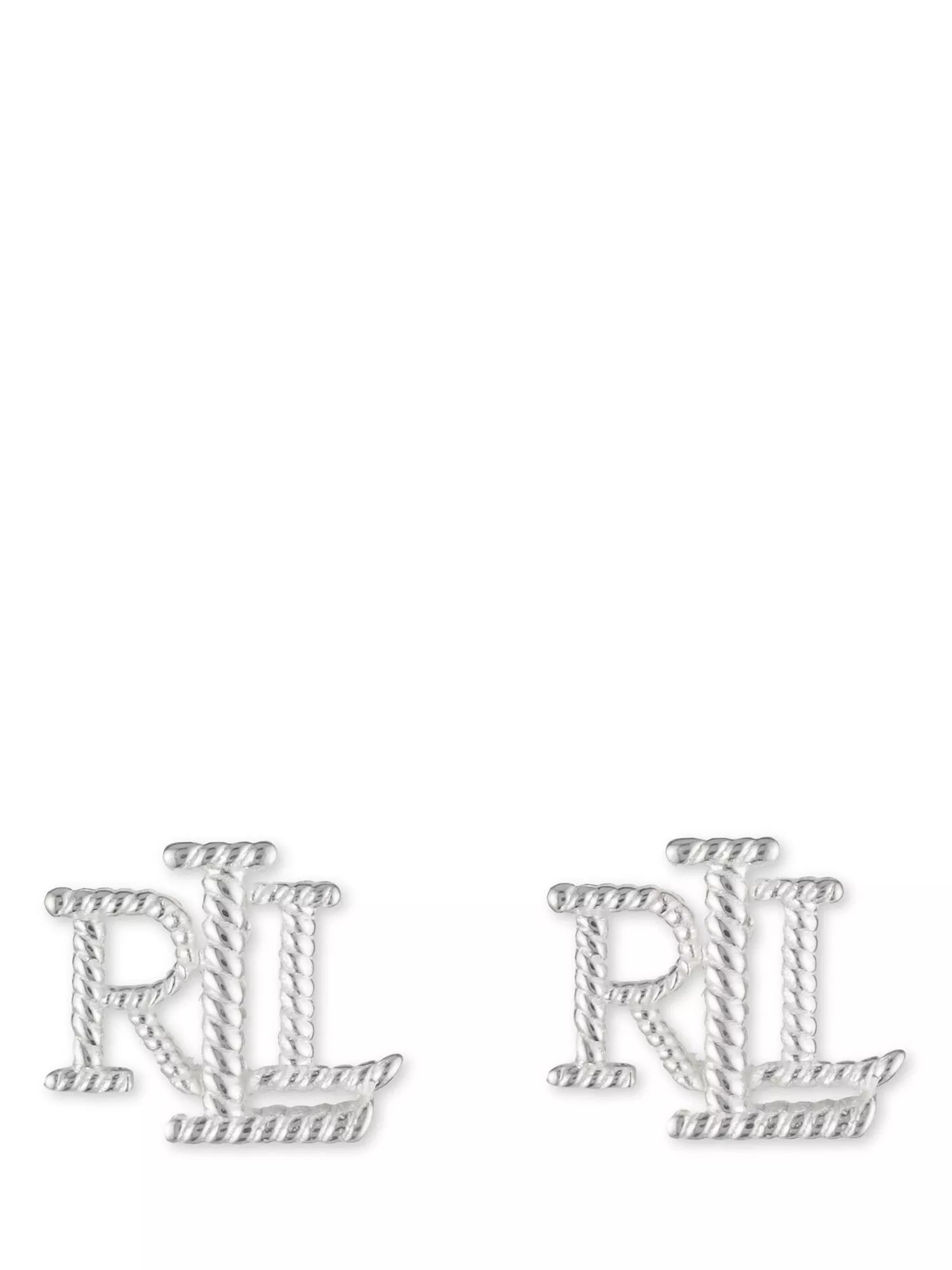 Ralph Lauren stud earrings rope texture logo initial sterling silver - British product