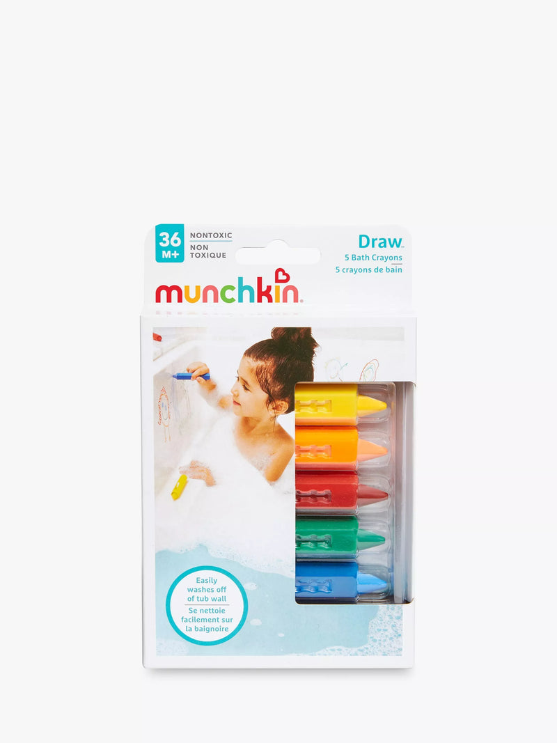 Munchkin washable bath crayons set of 5 colors, imported from the UK