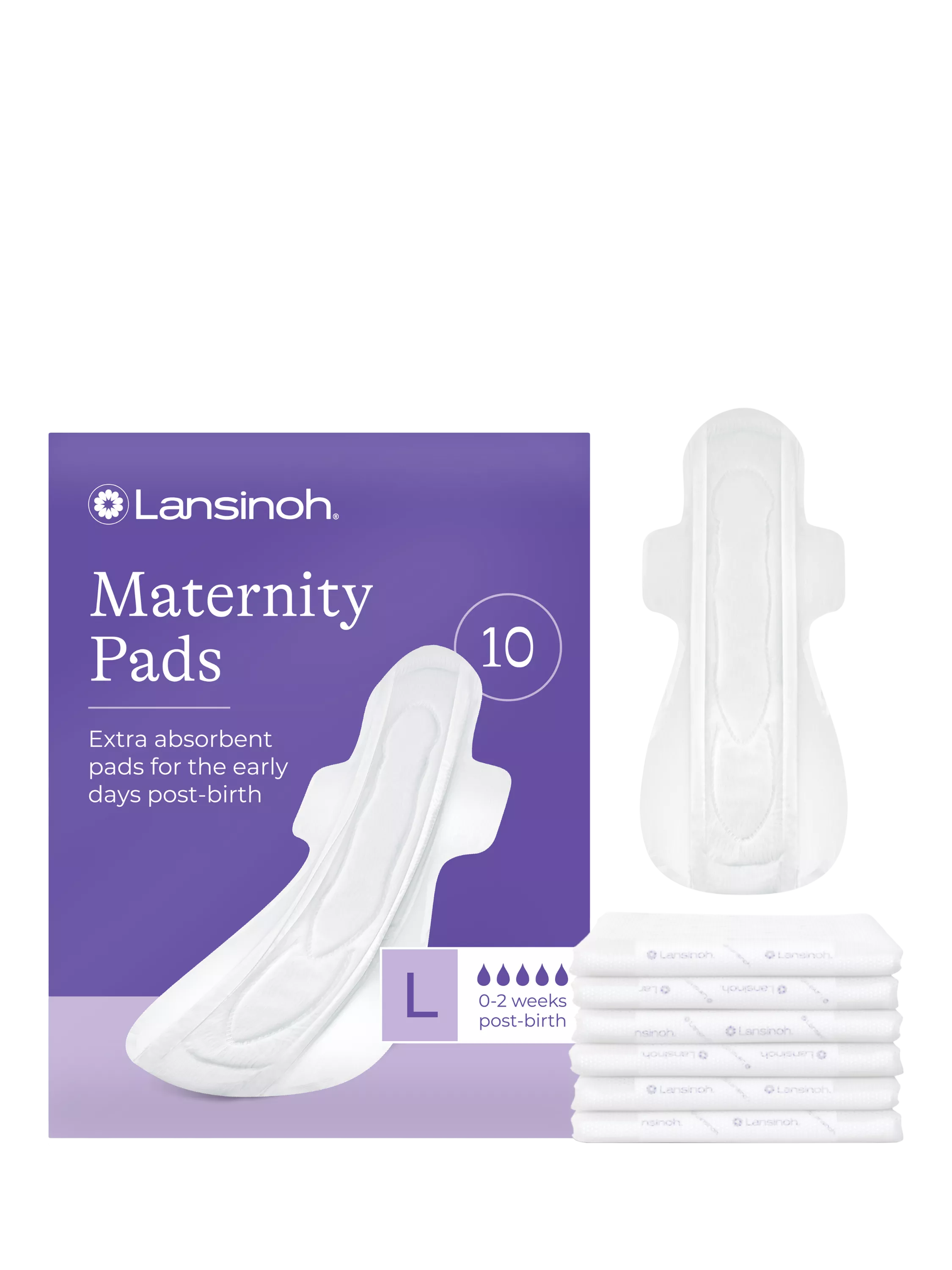 Lansinoh Extra Absorbent Maternity Pads Pack of 10, UK version