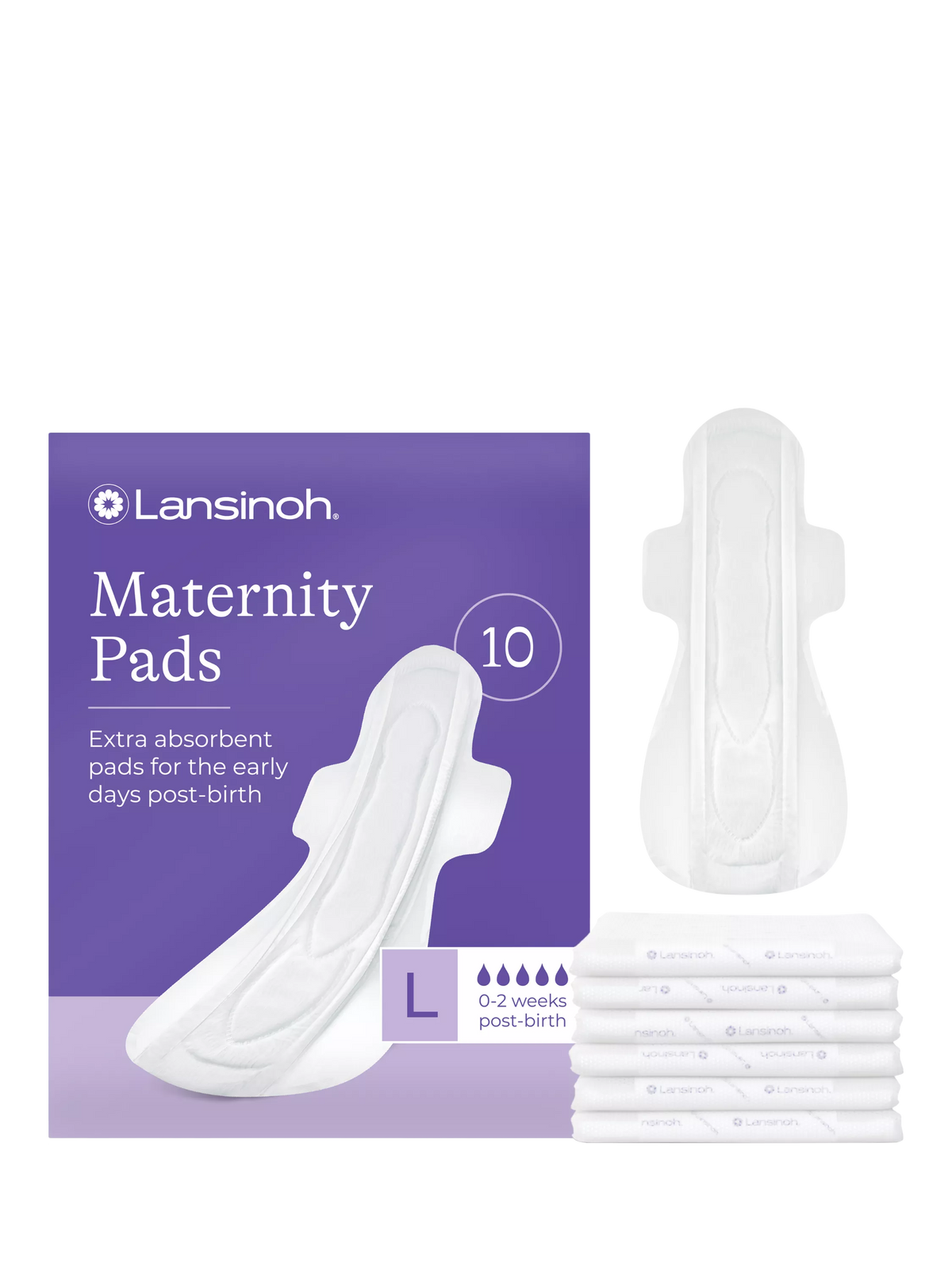 Lansinoh Extra Absorbent Maternity Pads Pack of 10, UK version