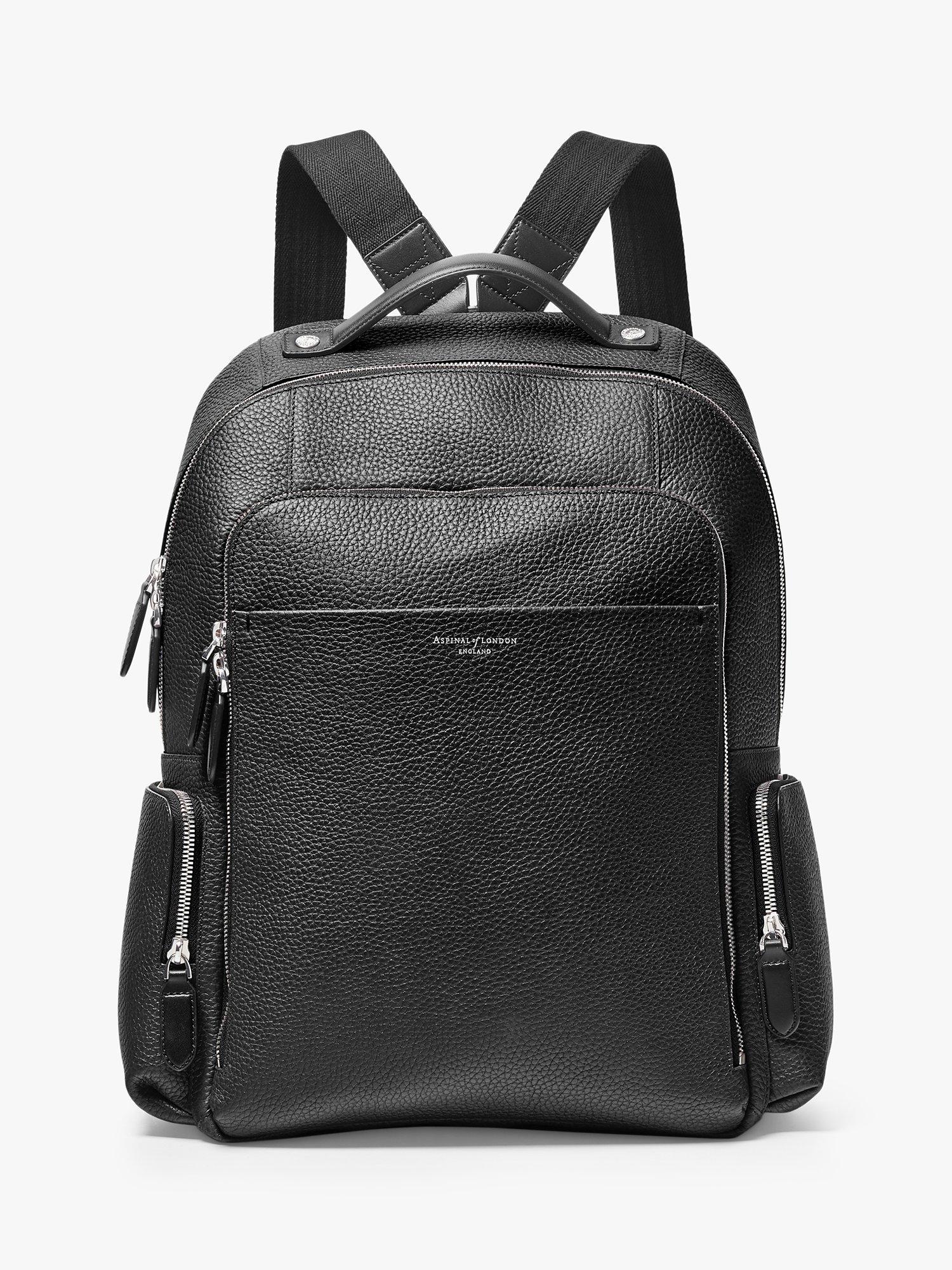 Rucksack Aspinal of London Reporter Zip aus genarbtem Leder, UK-Version