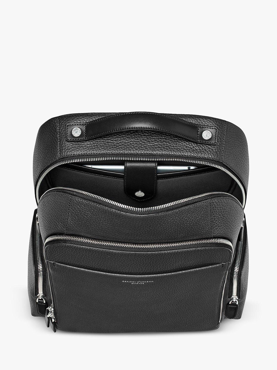 Rucksack Aspinal of London Reporter Zip aus genarbtem Leder, UK-Version