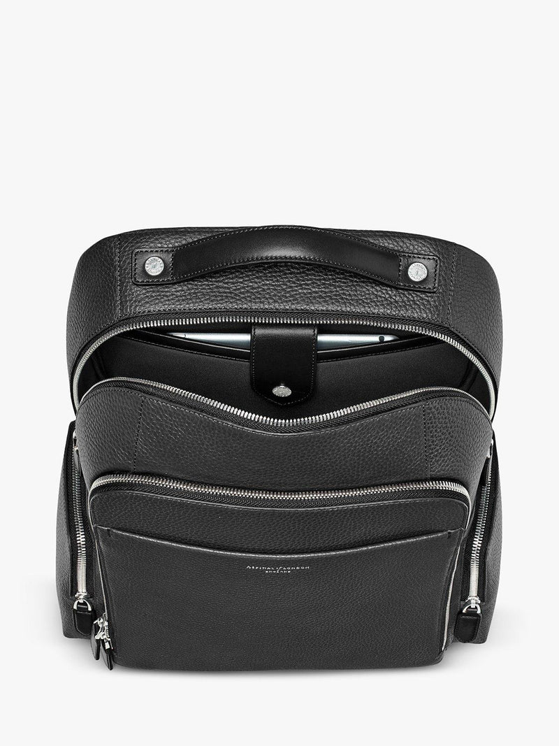 Rucksack Aspinal of London Reporter Zip aus genarbtem Leder, UK-Version