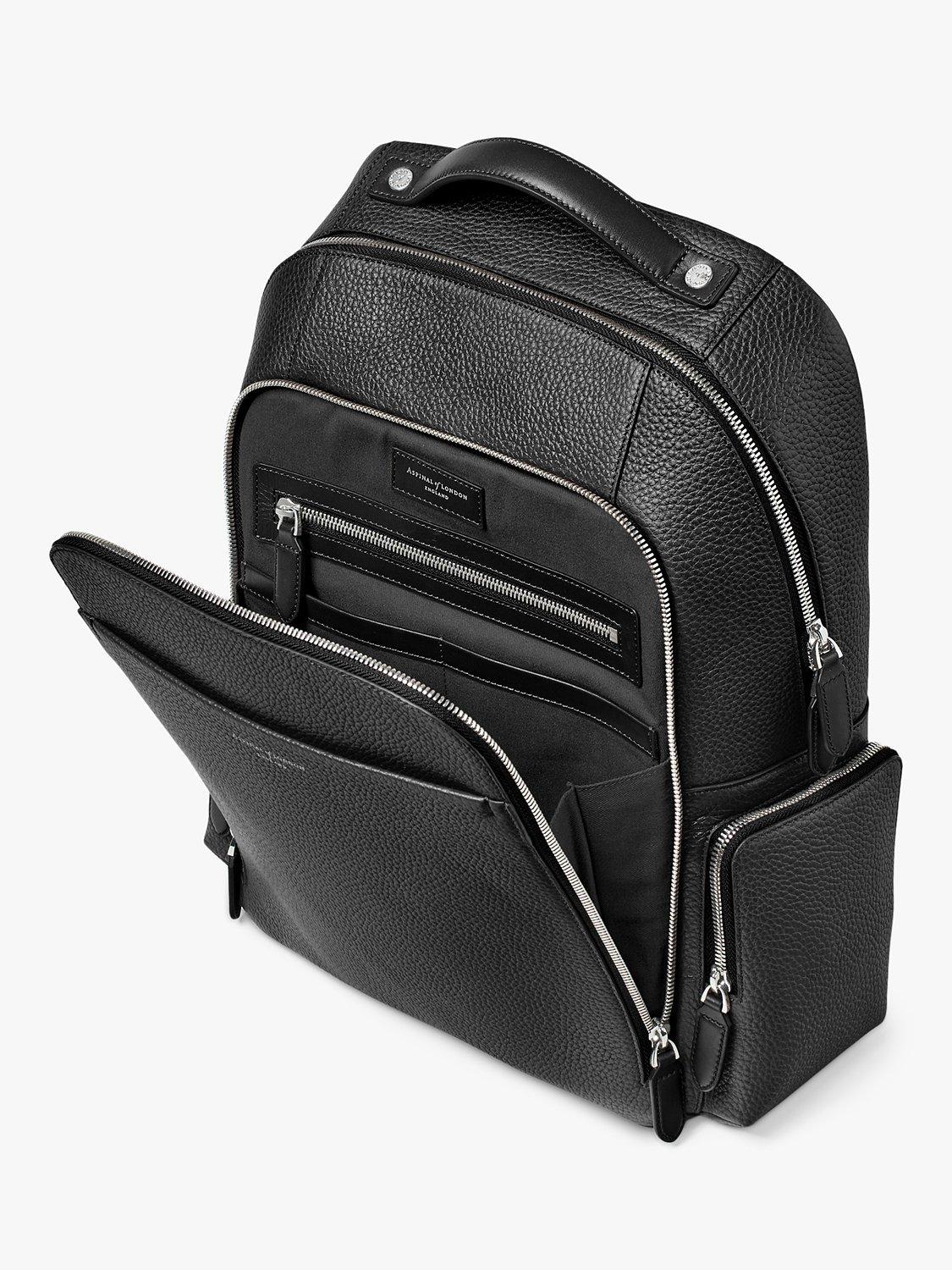 Rucksack Aspinal of London Reporter Zip aus genarbtem Leder, UK-Version