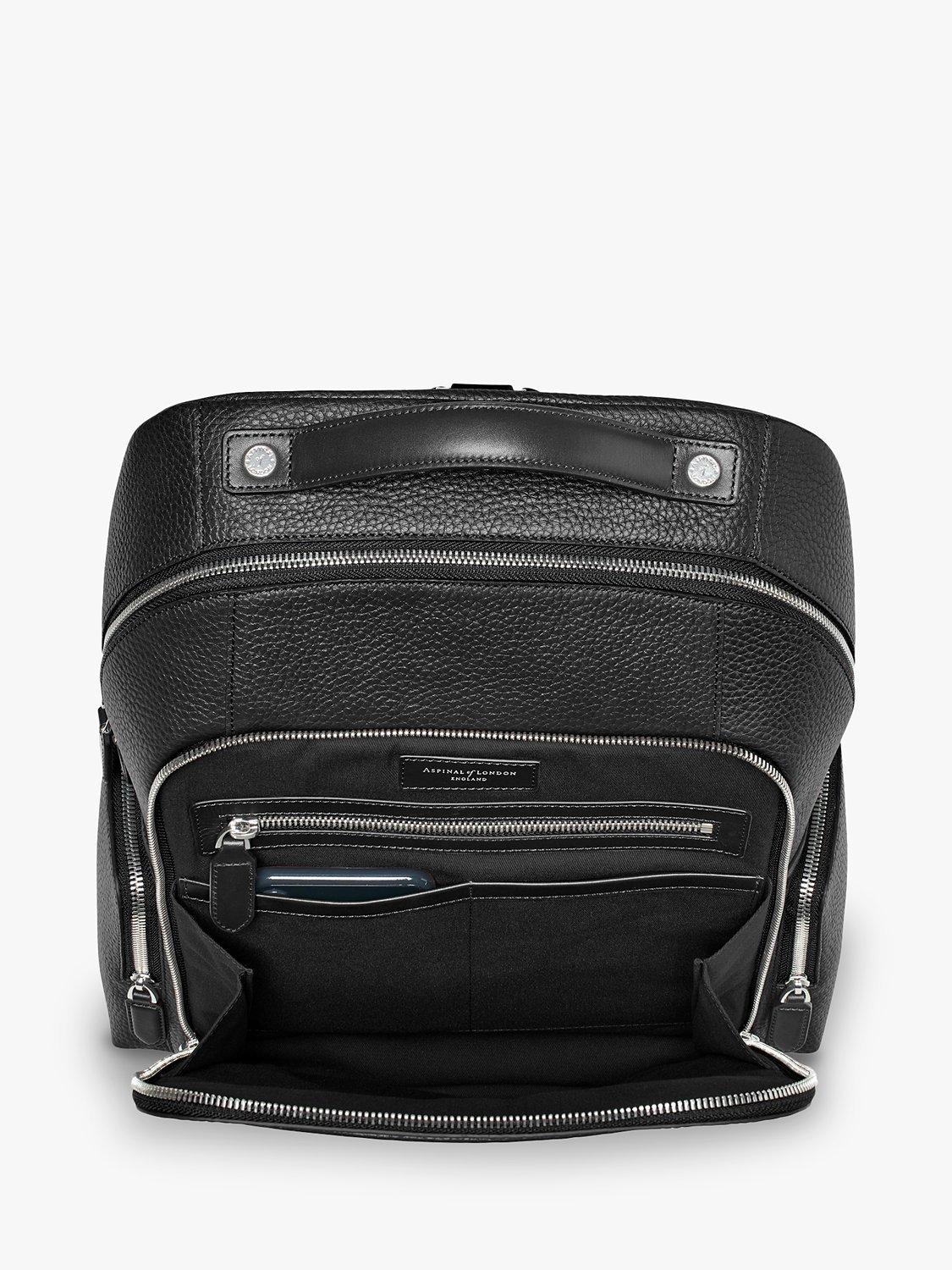 Rucksack Aspinal of London Reporter Zip aus genarbtem Leder, UK-Version