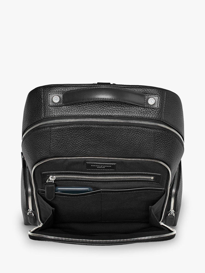 Rucksack Aspinal of London Reporter Zip aus genarbtem Leder, UK-Version