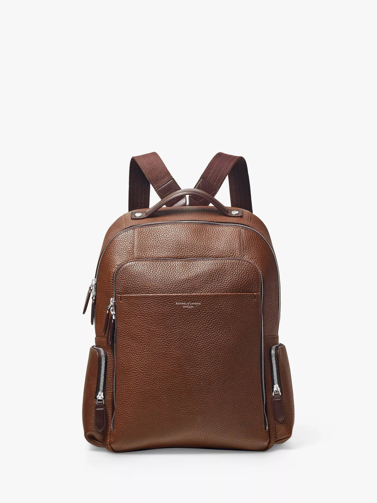 Rucksack Aspinal of London Reporter Zip aus genarbtem Leder, UK-Version