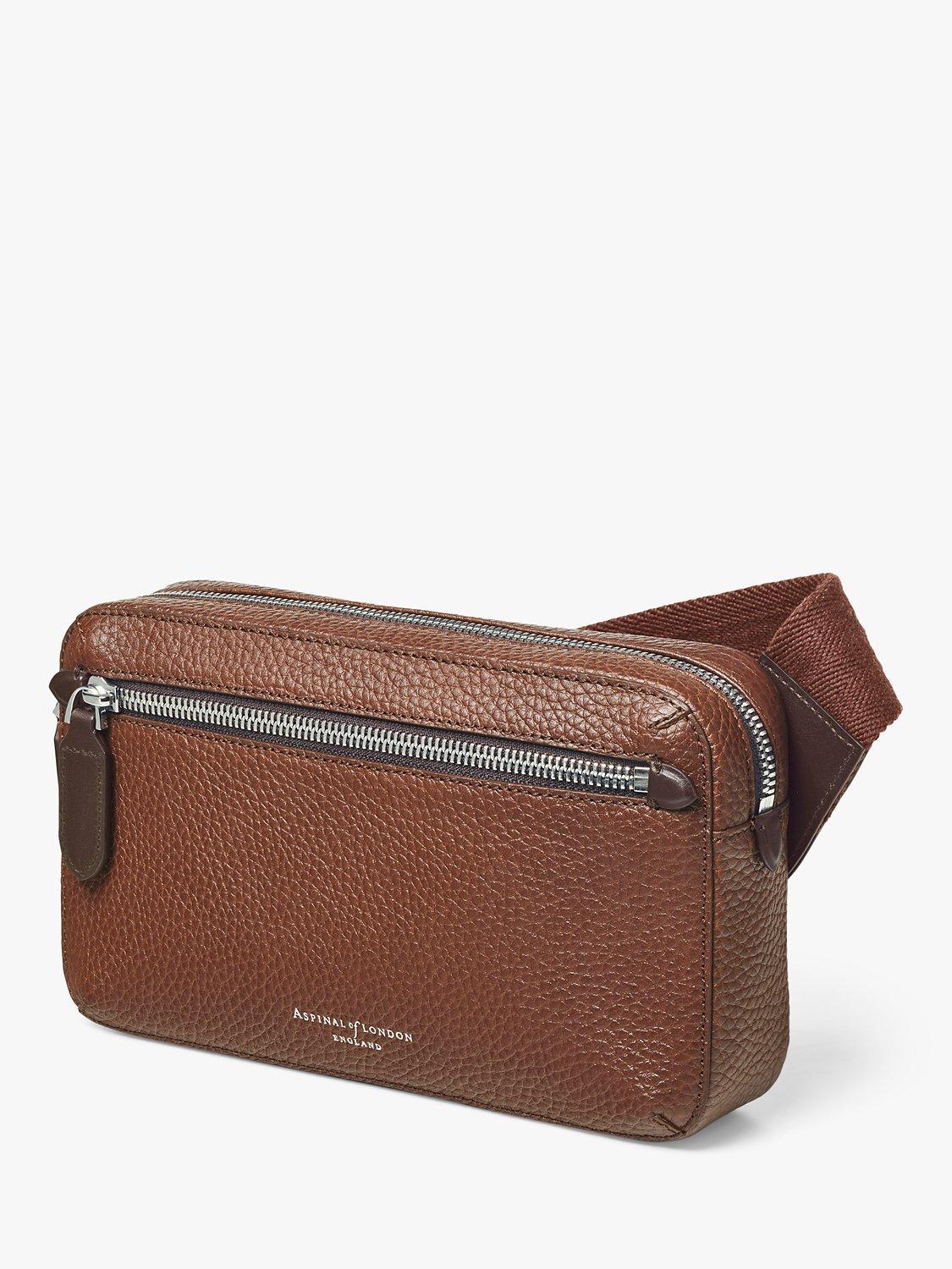 Aspinal of London compact pebble leather reporter bag, UK version