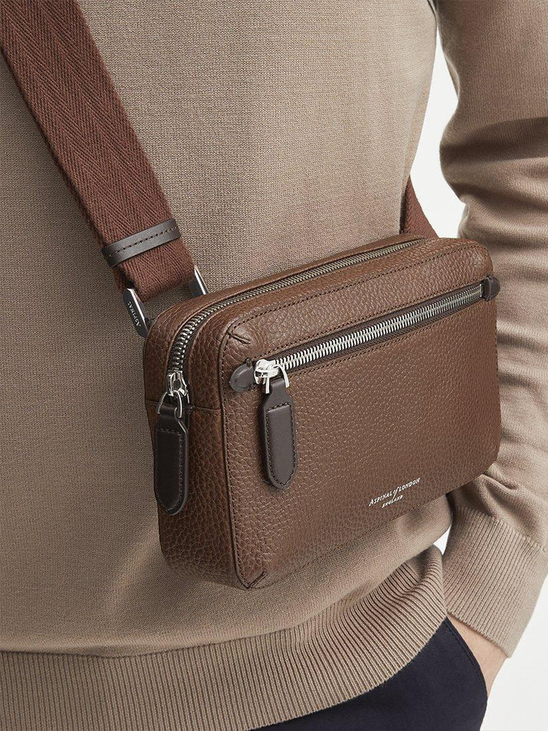 Aspinal of London compact pebble leather reporter bag, UK version