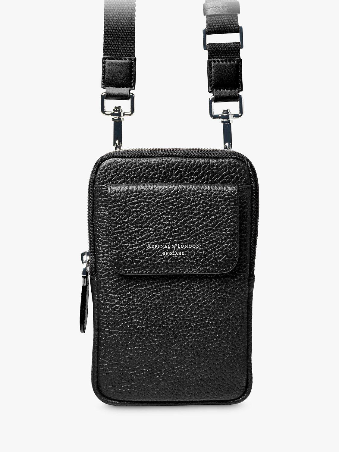 Aspinal of London Kiesel-Leder Umhängetasche für das Handy, UK-Version