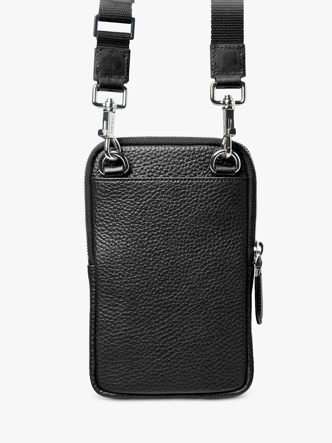 Aspinal of London Kiesel-Leder Umhängetasche für das Handy, UK-Version