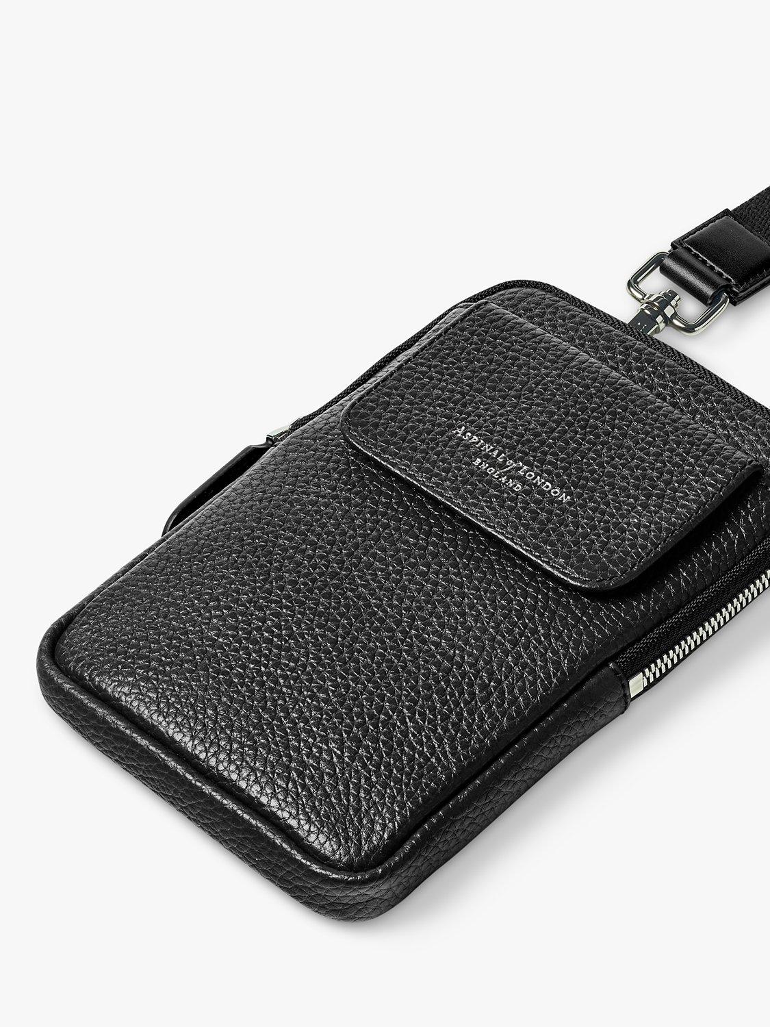 Aspinal of London Kiesel-Leder Umhängetasche für das Handy, UK-Version